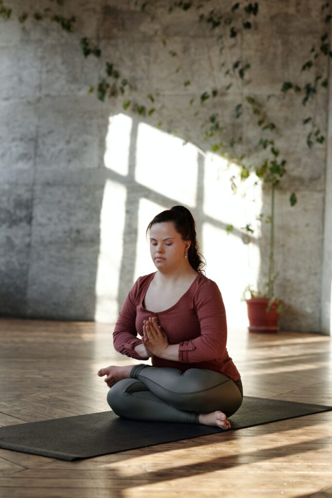 Female doing meditation